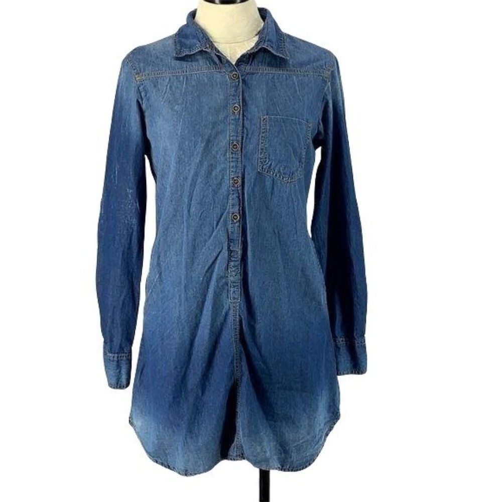 Blue Age Jeans USA Button Down medium tunic dress